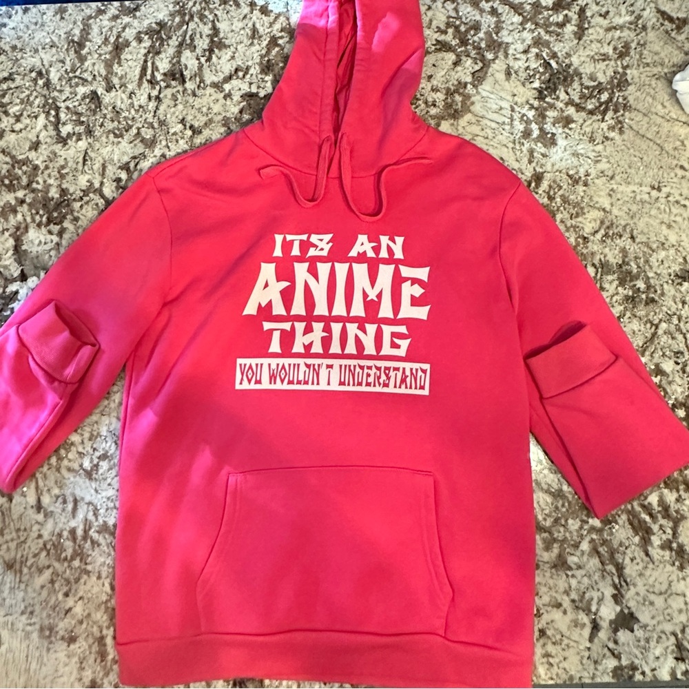 “It’s an Anime thing you wouldn’t understand” pink hoodie, Size Medium